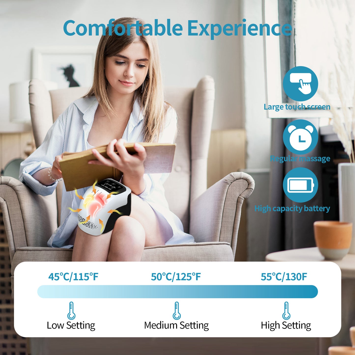 Intelligent Electric Knee Massager with Heat, Vibration & Infrared Therapy