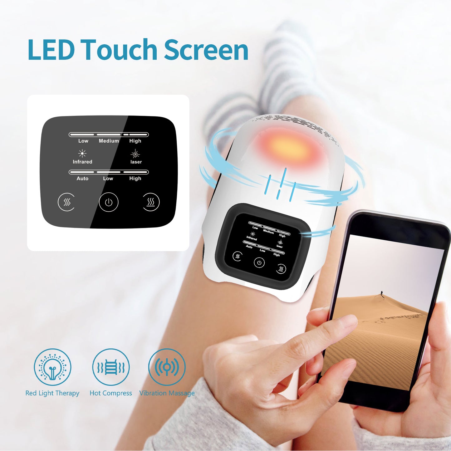 Intelligent Electric Knee Massager with Heat, Vibration & Infrared Therapy