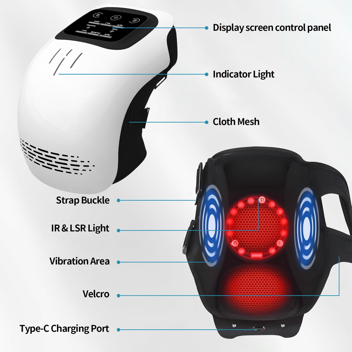 Intelligent Electric Knee Massager with Heat, Vibration & Infrared Therapy