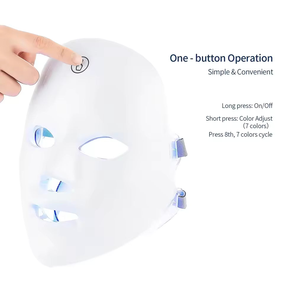 Touch Screen Seven-color Light Mask LED Photon Skin Rejuvenation + Free Brightening Serum