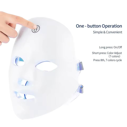 Touch Screen Seven-color Light Mask LED Photon Skin Rejuvenation + Free Brightening Serum